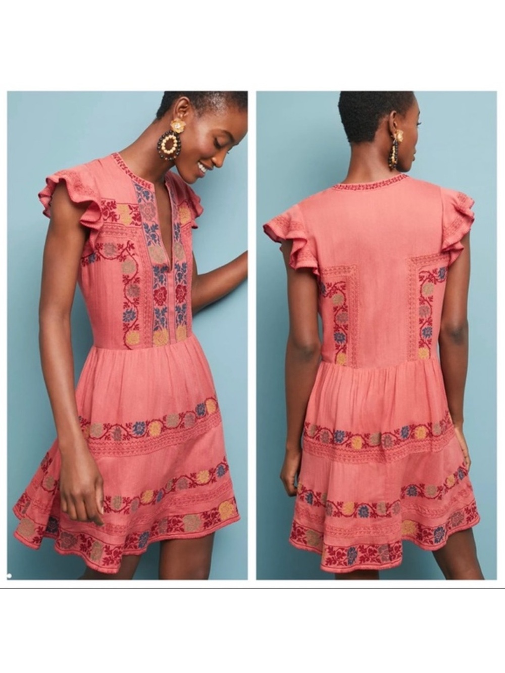 Love Sam Embroidered Mini Dress